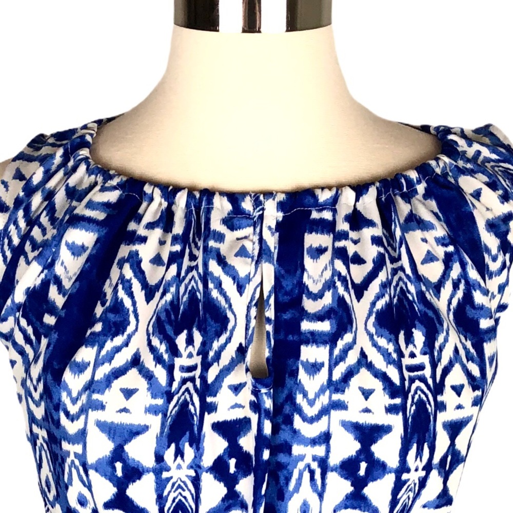 Tulle Mini Dress Blue White - Picture 2 of 10